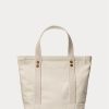 Petit sac fourre-tout en toile Ralph Lauren pour femme, motif Polo Bear de la Nouvelle-Orléans, écru et multicolore