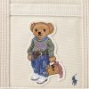 Petit sac fourre-tout en toile Ralph Lauren pour femme, motif Polo Bear de la Nouvelle-Orléans, écru et multicolore
