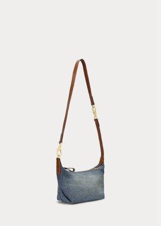 Petits sacs à bandoulière Kassie en denim délavé Ralph Lauren pour femme, couleur indigo délavé/Lauren