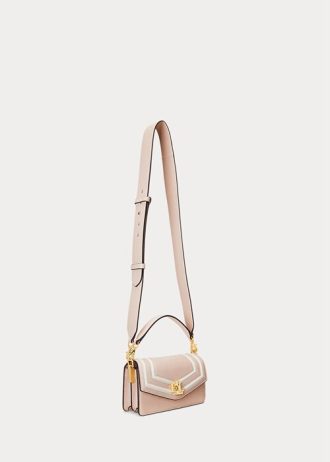 Petits sacs à bandoulière Tayler en cuir nappa Ralph Lauren rose clair/vanille pour femme