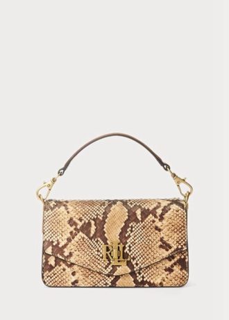 Petits sacs à bandoulière Tayler en simili-peau de serpent Ralph Lauren kaki pour femme