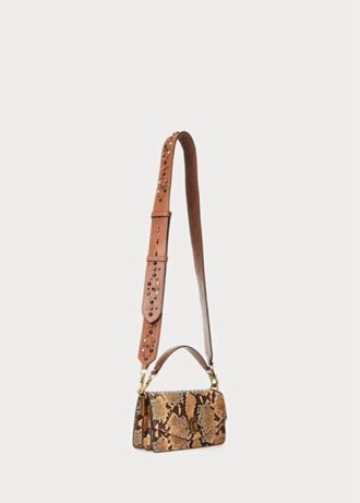 Petits sacs à bandoulière Tayler en simili-peau de serpent Ralph Lauren kaki pour femme