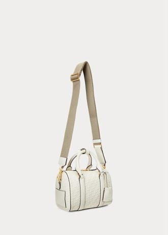 Petits sacs cartable Kaden en cuir gaufré Ralph Lauren Vanilla/Buff pour femme