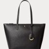 Petits sacs fourre-tout noirs en similicuir Ralph Lauren pour femme Petits sacs fourre-tout noirs en similicuir Ralph Lauren pour femme