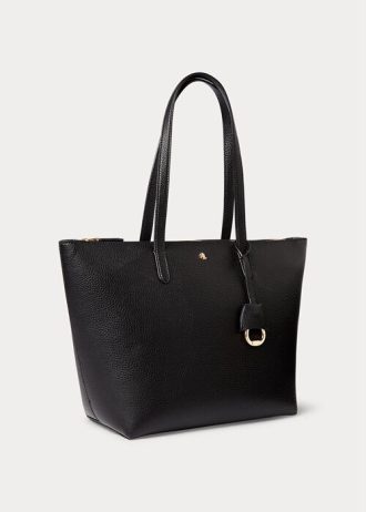 Petits sacs fourre-tout noirs en similicuir Ralph Lauren pour femme
