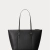 Petits sacs fourre-tout noirs en similicuir Ralph Lauren pour femme Petits sacs fourre-tout noirs en similicuir Ralph Lauren pour femme