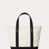 Petits sacs fourre-tout Polo Bear en toile écru/noir Ralph Lauren pour femme Petits sacs fourre-tout Polo Bear en toile écru/noir Ralph Lauren pour femme