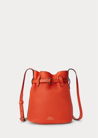 Petits sacs seau Bellport en cuir Ralph Lauren orange coucher de soleil pour femme