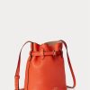 Petits sacs seau Bellport en cuir Ralph Lauren orange coucher de soleil pour femme Petits sacs seau Bellport en cuir Ralph Lauren orange coucher de soleil pour femme