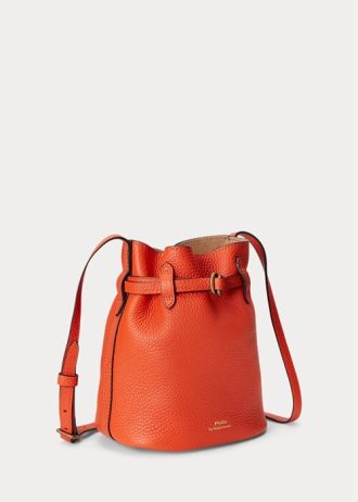 Petits sacs seau Bellport en cuir Ralph Lauren orange coucher de soleil pour femme