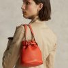 Petits sacs seau Bellport en cuir Ralph Lauren orange coucher de soleil pour femme Petits sacs seau Bellport en cuir Ralph Lauren orange coucher de soleil pour femme