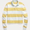 Polo de rugby court rayé jaune/blanc Ralph Lauren pour femme