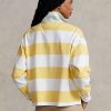 Polo de rugby court rayé jaune/blanc Ralph Lauren pour femme
