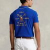 Polo Ralph Lauren bleu coupe classique pour homme avec écusson en maille Polo Ralph Lauren bleu coupe classique pour homme avec écusson en maille