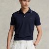 Polo Ralph Lauren bleu marine coupe slim pour homme, motif œil-de-perdrix Polo Ralph Lauren bleu marine coupe slim pour homme, motif œil-de-perdrix