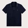 Polo Ralph Lauren bleu marine coupe slim pour homme, motif œil-de-perdrix Polo Ralph Lauren bleu marine coupe slim pour homme, motif œil-de-perdrix