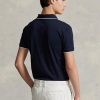 Polo Ralph Lauren bleu marine coupe slim pour homme, motif œil-de-perdrix Polo Ralph Lauren bleu marine coupe slim pour homme, motif œil-de-perdrix