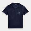 Polo Ralph Lauren bleu marine en tissu éponge coupe slim pour homme