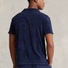 Polo Ralph Lauren bleu marine en tissu éponge coupe slim pour homme
