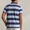 Polo Ralph Lauren bleu slim fit en maille Big Pony pour homme