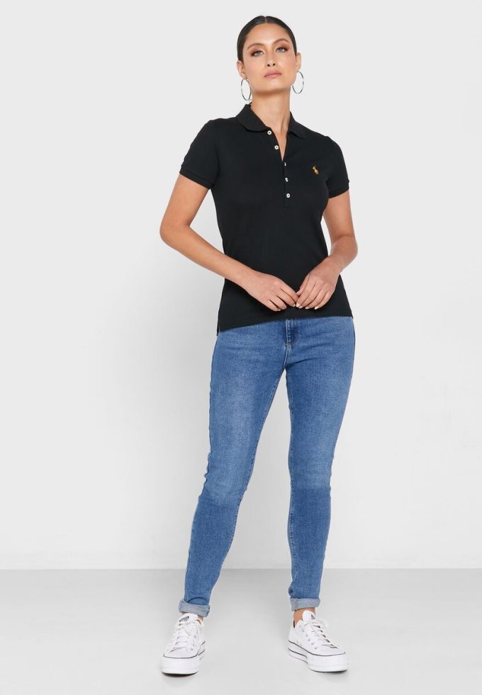 Polo Ralph Lauren noir à boutons pour femme Polo Ralph Lauren noir à boutons pour femme