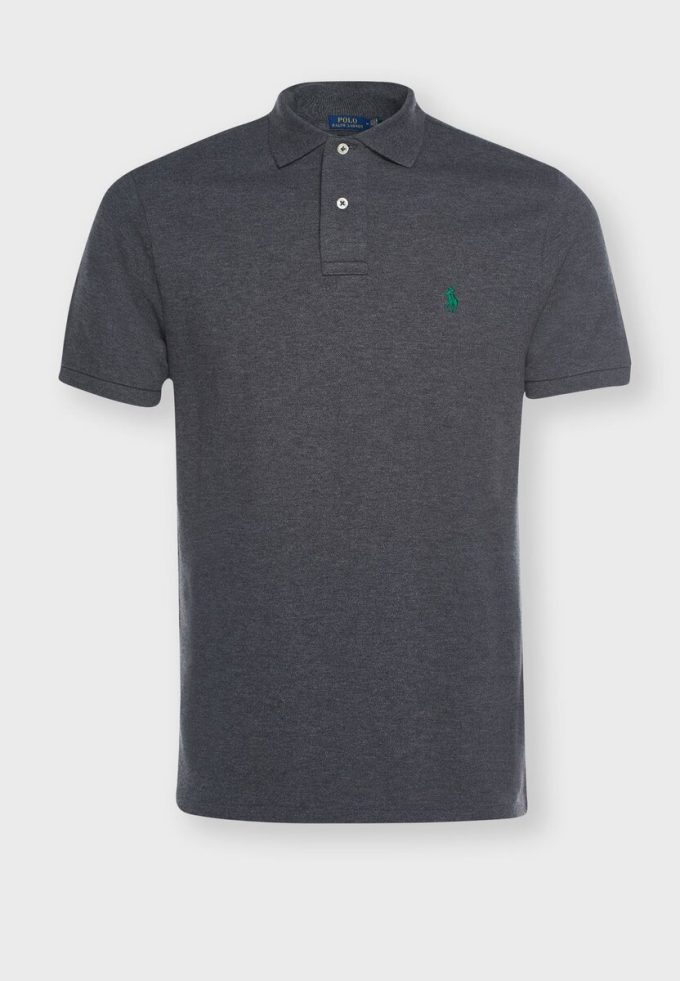 Polos basiques en maille grise Ralph Lauren pour hommes Polos basiques en maille grise Ralph Lauren pour hommes
