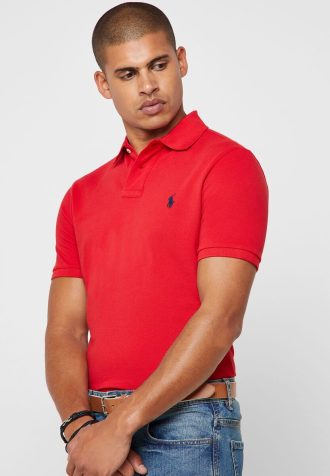 Polos basiques en maille rouge Ralph Lauren pour hommes