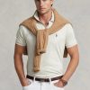 Polos beiges en coton doux Ralph Lauren Custom Slim Fit pour homme Polos beiges en coton doux Ralph Lauren Custom Slim Fit pour homme