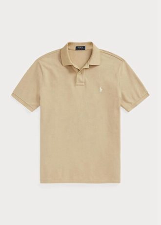 Polos beiges en maille ajustée Ralph Lauren pour homme