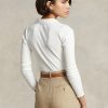 Polos blancs courts côtelés boutonnés pour femmes Ralph Lauren