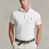 Polos blancs en coton doux Ralph Lauren Custom Slim Fit pour homme Polos blancs en coton doux Ralph Lauren Custom Slim Fit pour homme