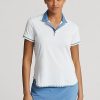 Polos blancs en jersey ajusté Ralph Lauren pour femmes