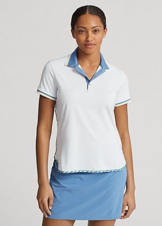 Polos blancs en jersey ajusté Ralph Lauren pour femmes