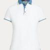 Polos blancs en jersey ajusté Ralph Lauren pour femmes