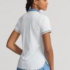 Polos blancs en jersey ajusté Ralph Lauren pour femmes