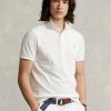Polos blancs en maille ajustée Ralph Lauren pour hommes