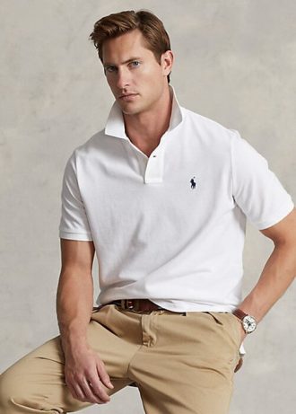 Polos blancs en maille emblématique Ralph Lauren pour hommes
