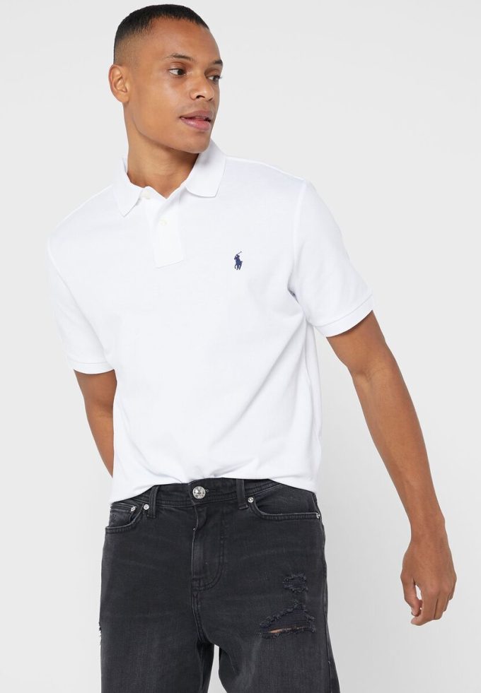 Polos blancs Ralph Lauren Essential pour hommes Polos blancs Ralph Lauren Essential pour hommes