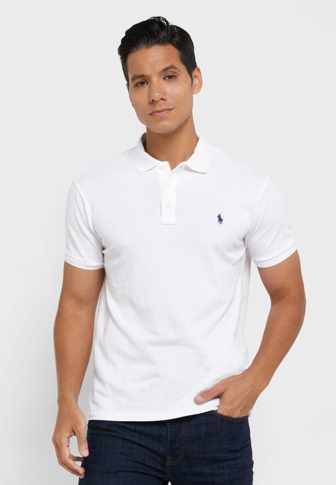 Polos blancs Ralph Lauren Essential pour hommes Polos blancs Ralph Lauren Essential pour hommes