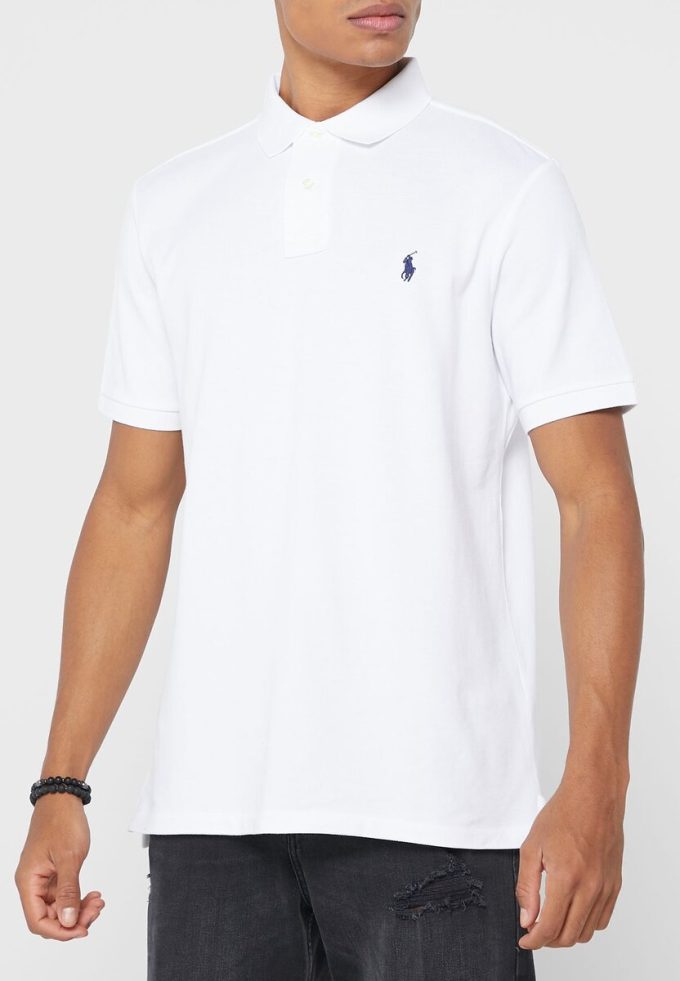 Polos blancs Ralph Lauren Essential pour hommes Polos blancs Ralph Lauren Essential pour hommes