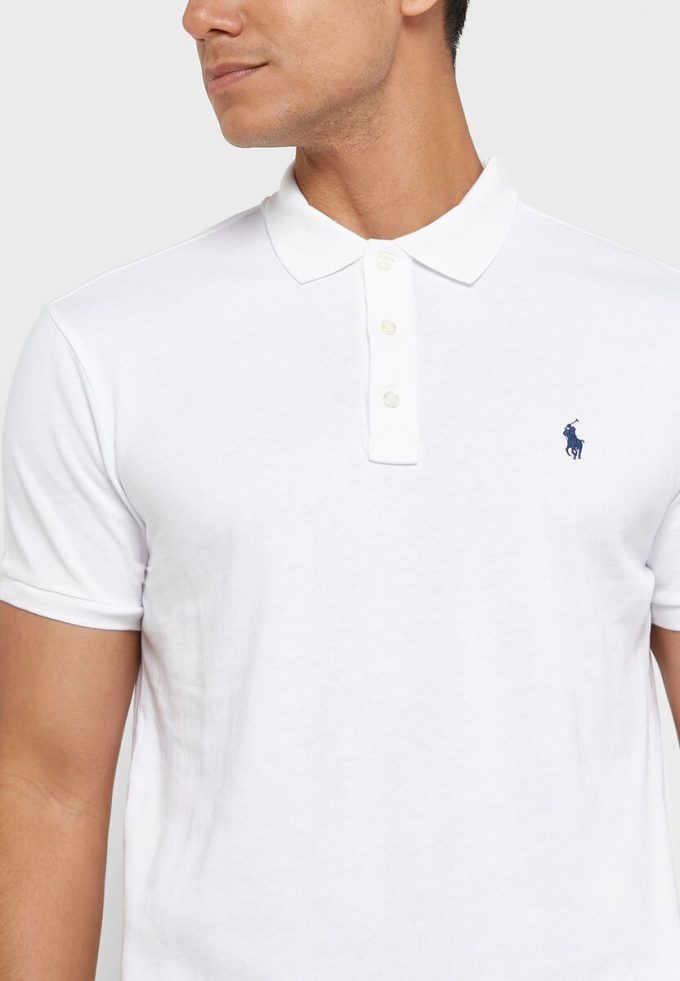 Polos blancs Ralph Lauren Essential pour hommes Polos blancs Ralph Lauren Essential pour hommes