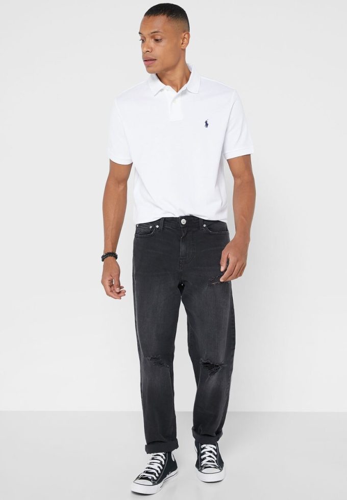Polos blancs Ralph Lauren Essential pour hommes Polos blancs Ralph Lauren Essential pour hommes