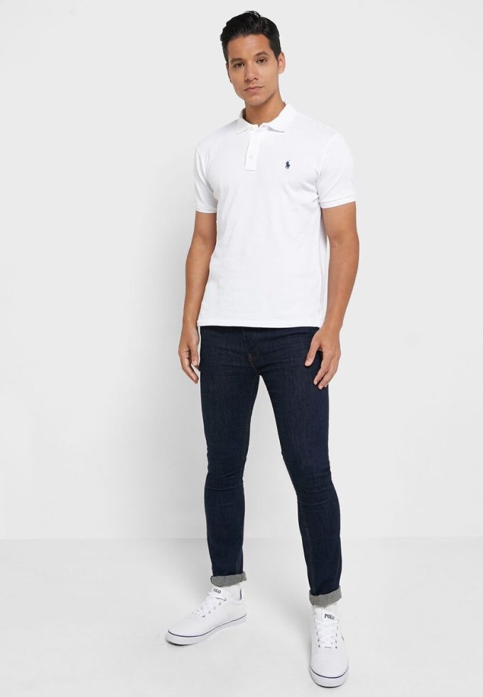 Polos blancs Ralph Lauren Essential pour hommes Polos blancs Ralph Lauren Essential pour hommes