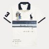Polos blancs Ralph Lauren Slim Fit Big Pony Mesh pour homme Polos blancs Ralph Lauren Slim Fit Big Pony Mesh pour homme