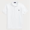 Polos blancs Ralph Lauren Slim Fit Birdseye pour homme Polos blancs Ralph Lauren Slim Fit Birdseye pour homme