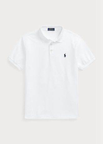 Polos blancs Ralph Lauren Slim Fit Birdseye pour homme