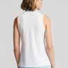 Polos blancs sans manches à fermeture éclair quart de tour Ralph Lauren pour femmes Polos blancs sans manches à fermeture éclair quart de tour Ralph Lauren pour femmes