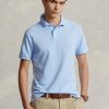 Polos bleus en maille ajustée Ralph Lauren pour homme Polos bleus en maille ajustée Ralph Lauren pour homme