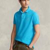 Polos bleus en maille ajustée Ralph Lauren pour homme Polos bleus en maille ajustée Ralph Lauren pour homme
