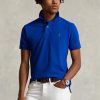 Polos bleus en maille ajustée Ralph Lauren pour homme